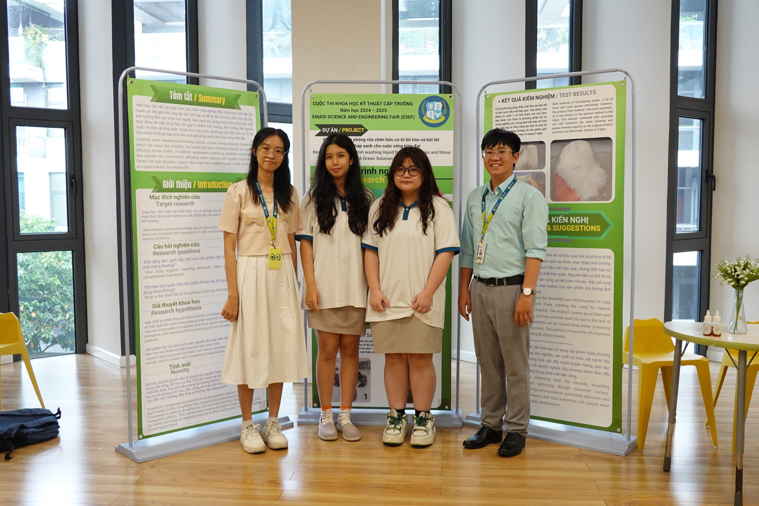 Science and Engineering Fair with their project on “Organic dish soap from soapberries and litsea  glusinosa: A Green Solution for Modern Life”